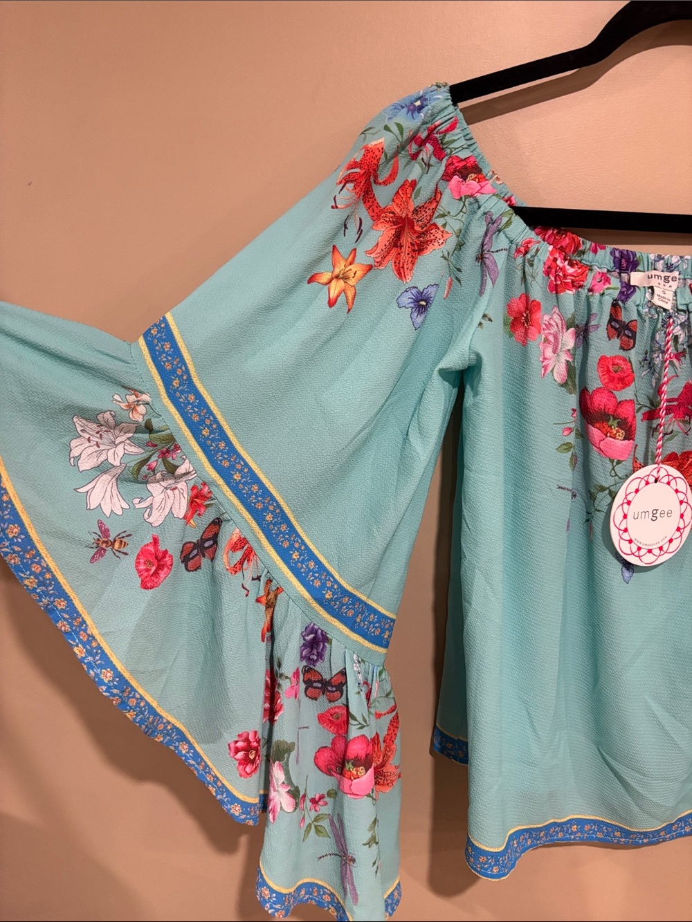 NWT umgee bell sleeve bohemian top - Picture 3 of 4
